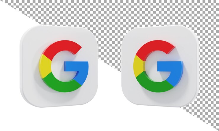 Ícone de renderização 3D logotipo google isometric