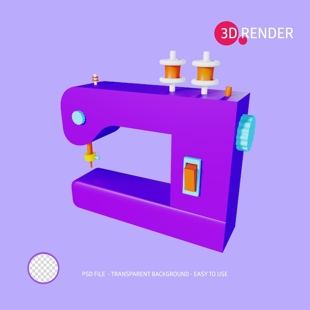 Ícone de renderização 3d máquina de costura