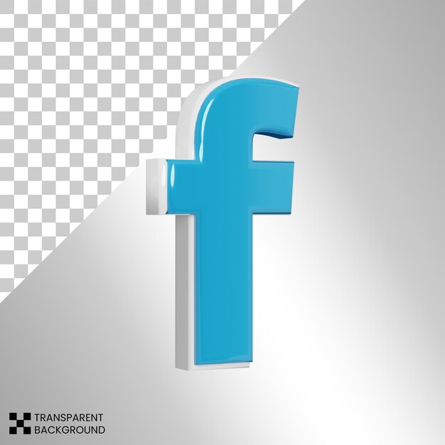 PSD Ícone de renderização 3d mídia social facebook