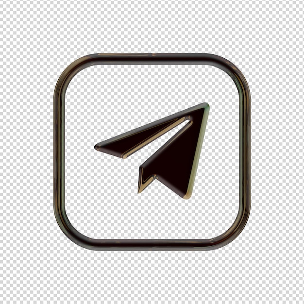 Ícone de renderização 3D Preto brilhante