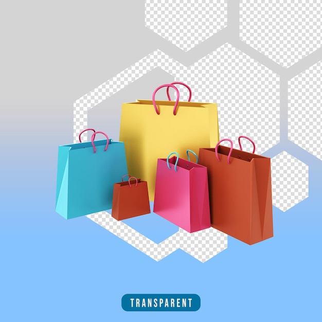 PSD Ícone de renderização 3d sacola de compras