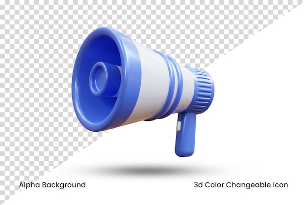 PSD Ícone de renderização de alto-falante de megafone 3d