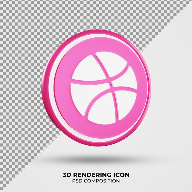 PSD Ícone de renderização de drible 3d