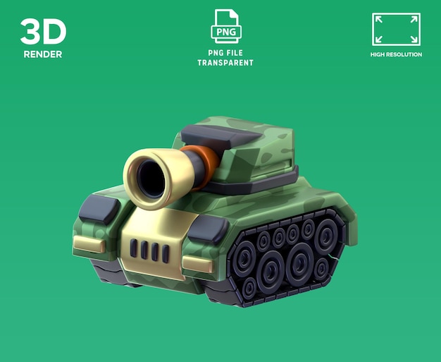 Ícone de renderização de tanque 3D
