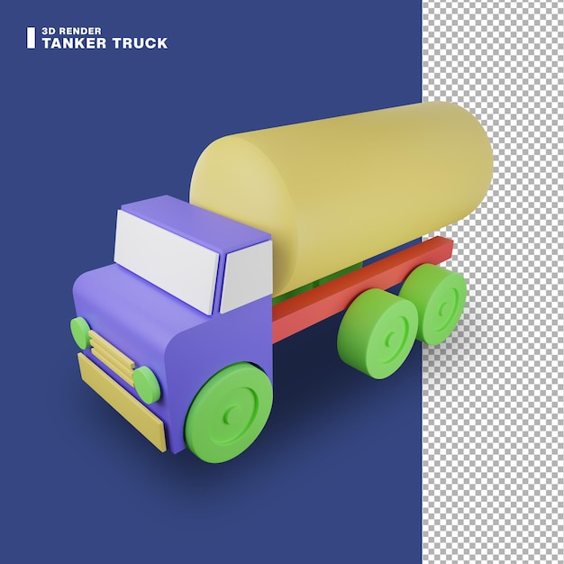 PSD Ícone de renderização em 3d de caminhão-tanque