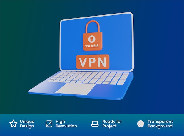 Ícone de renderização vpn 3d