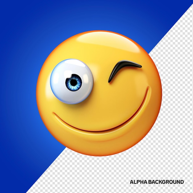 PSD Ícone de rosto emoji 3d engraçado