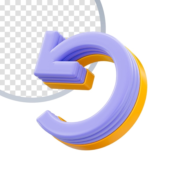 PSD Ícone de rotação 3d render conceito em fundo branco