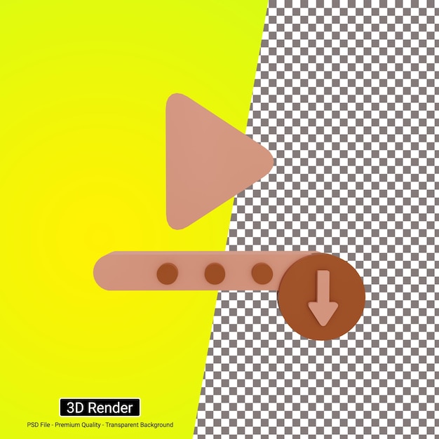 PSD Ícone de salvamento de vídeo 3d