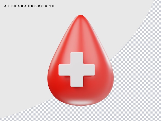 Ícone de sangue ilustração de renderização 3D
