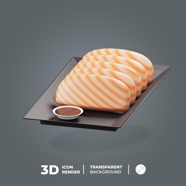 Ícone de sashimi de comida 3d