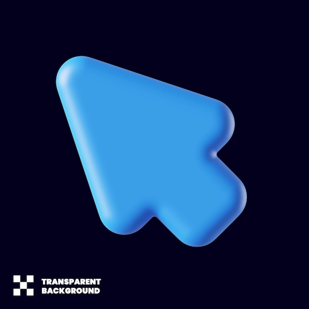 Ícone de seta do cursor em renderização 3D