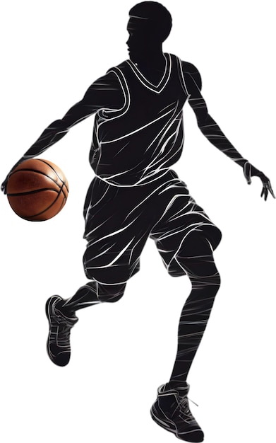 Ícone de silhueta de um jogador de basquete