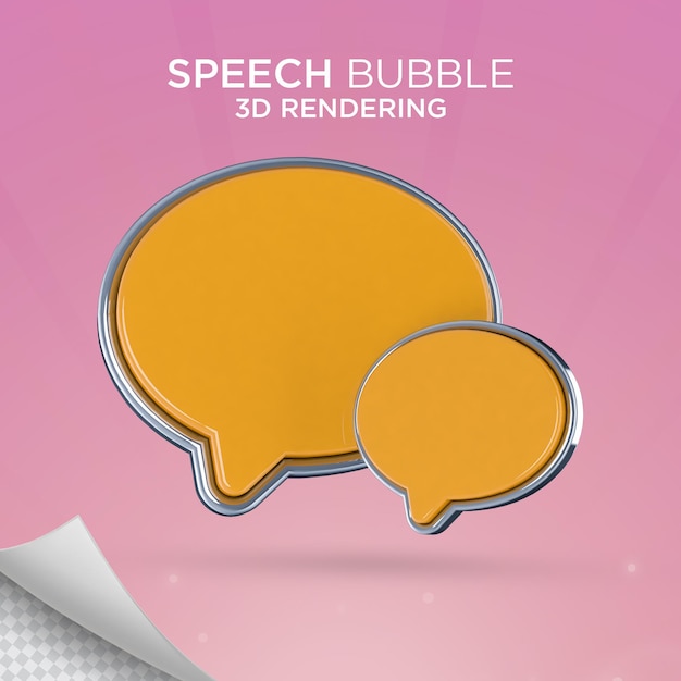 Ícone de símbolo de bate-papo de bolha isolado ilustração 3d renderizada psd premium