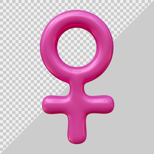 PSD Ícone de símbolo feminino com estilo 3d moderno
