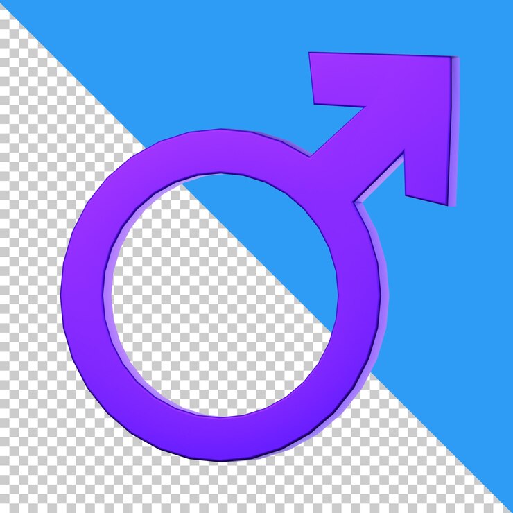PSD ícone de símbolo masculino isolado no fundo transparente