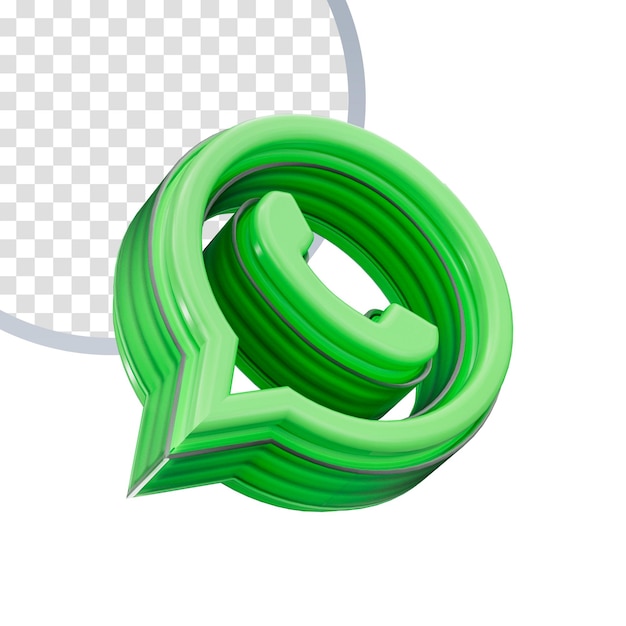 Ícone de sinal de whatsapp realista no fundo branco brilhante 3d render concpet para banner social