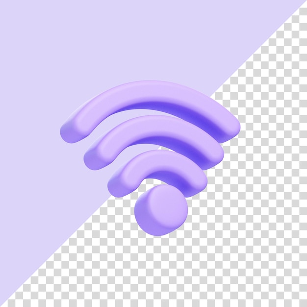 Ícone de sinal Wi-Fi roxo em fundo de lavanda