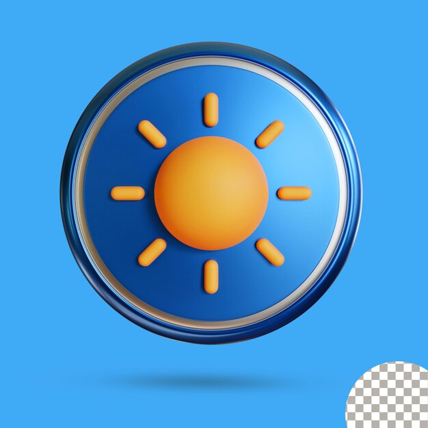 Ícone de sol 3d para seus sites