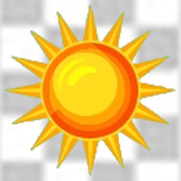 Ícone de sol realista para design meteorológico símbolo de sol laranja feliz ilustração de sol isolado