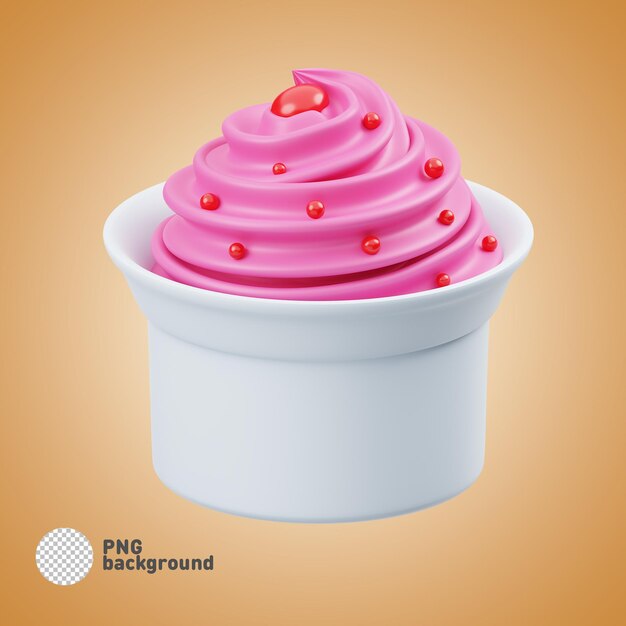 Ícone de sorvete de chocolate psd isolado ilustração de renderização 3d