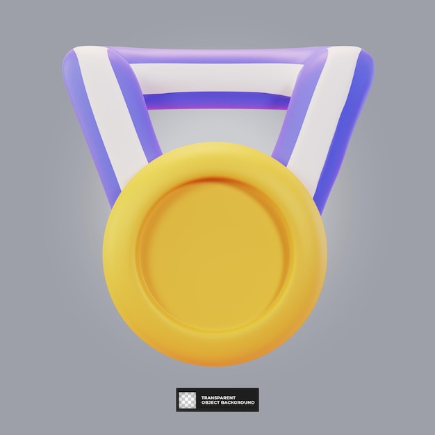 PSD Ícone de taça de medalha de ouro isolado ilustração de renderização 3d