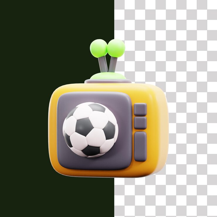 PSD ícone de televisão de futebol 3d