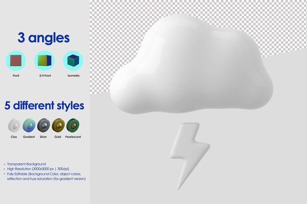 Ícone de tempestade 3D