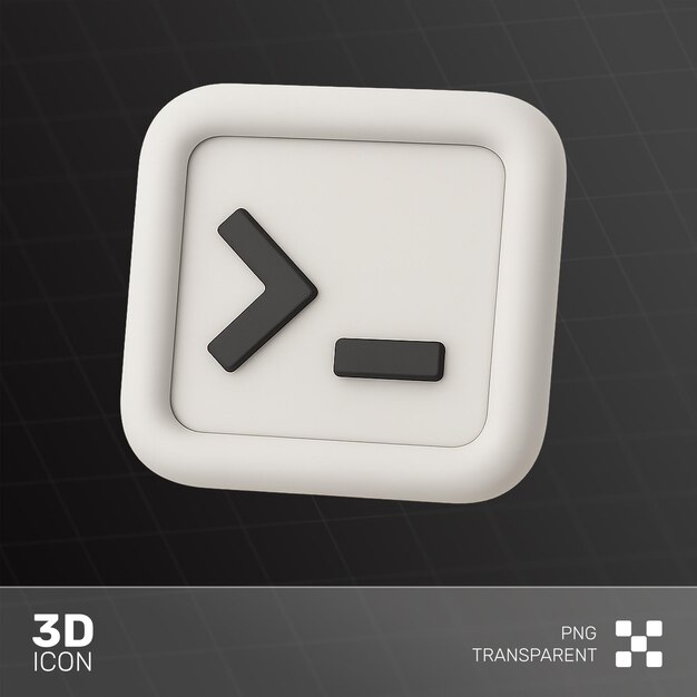 Ícone de terminal renderizado em 3D