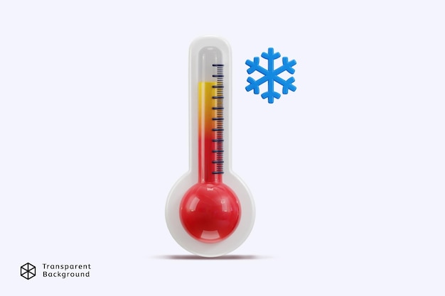 PSD Ícone de termômetro 3d com símbolo de gelo conceito de ícone de vetor de temperatura fria ilustração