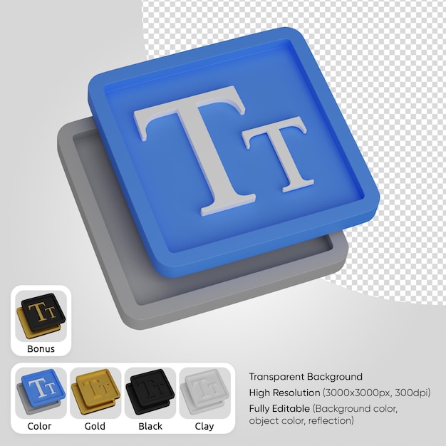 Ícone de texto 3D