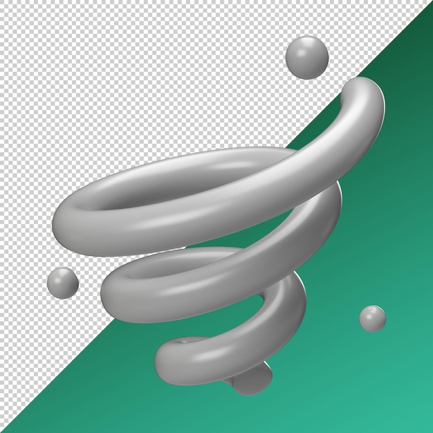 PSD Ícone de tornado 3d render ilustração bonita