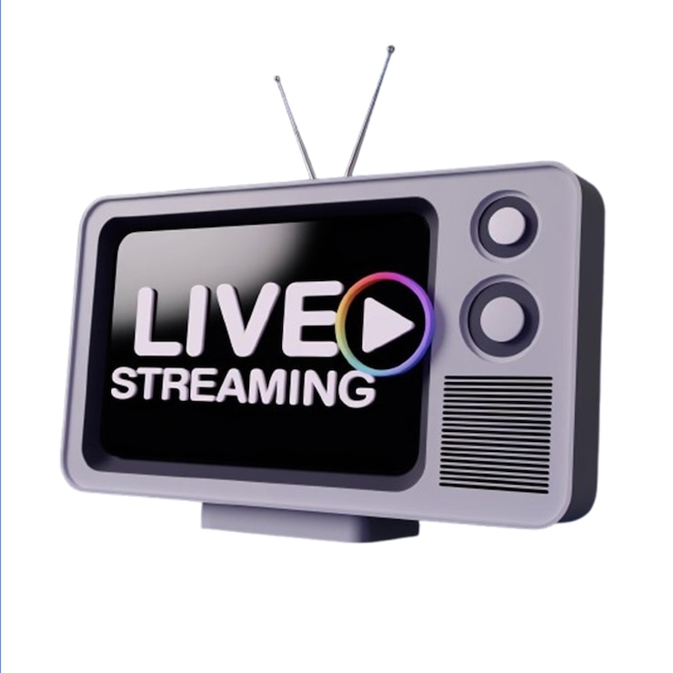 PSD ícone de transmissão ao vivo 3d representando transmissão on-line e mídia social perfeita para tv