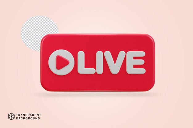 ícone de transmissão ao vivo de mídia social 3D