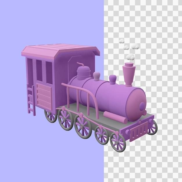 PSD Ícone de trem de renderização 3d