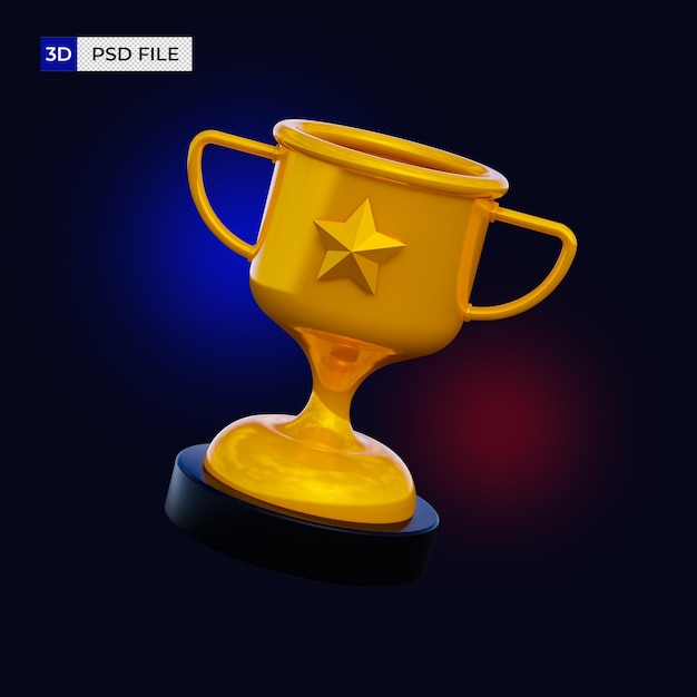 ícone de troféu 3d isolado