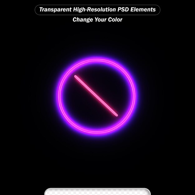 PSD Ícone de ui com luz de néon isolada em fundo preto