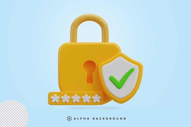 Ícone de verificação de segurança 3D