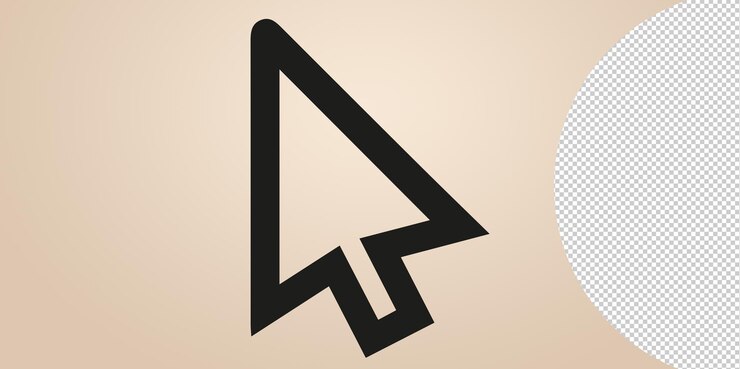 PSD ícone de vetor de cursor isolado em fundo transparente, conceito de logotipo de transparência de cursor