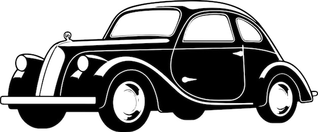 Ícone de vetor de logotipo de carro antigo rápido e elegante