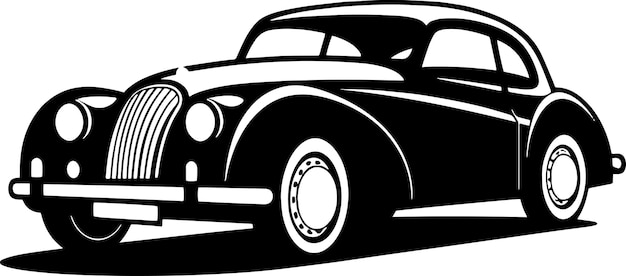 Ícone de vetor de logotipo de carro antigo rápido e elegante