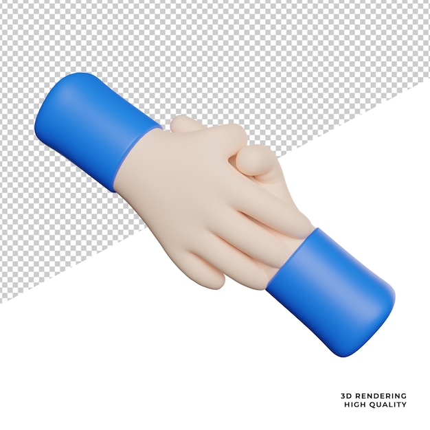 Ícone de visão lateral de ajuda de gestos de mão 3d ilustração de renderização em fundo transparente