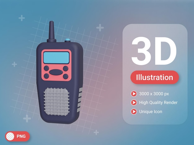 PSD Ícone de walkie-talkie 3d