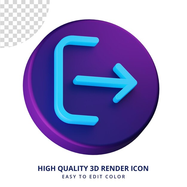 PSD icône de déconnexion de haute qualité rendu 3d concept isolé