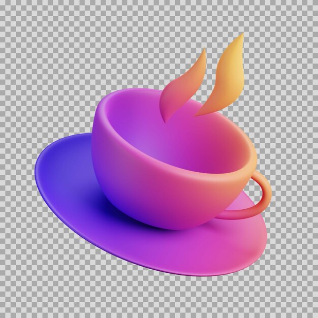 icône de dégradé dynamique de tasse de thé 3d