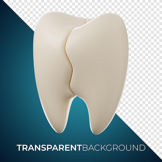 Icône De Dent Fissurée Médicale Premium Rendu 3d Sur Fond Isolé Png