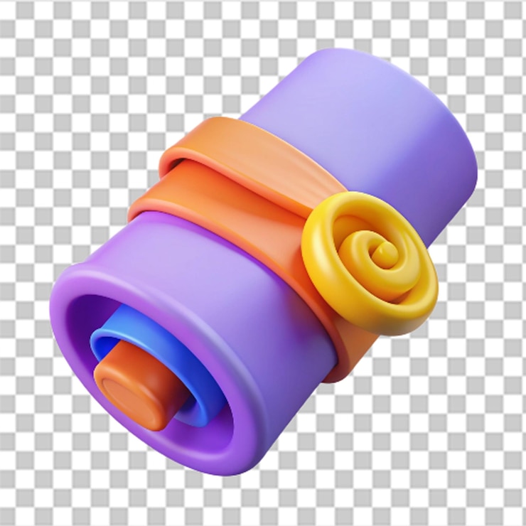 PSD ícone detalhado de rolamento de graduação de plástico 3d com acabamento brilhante e cores vibrantes