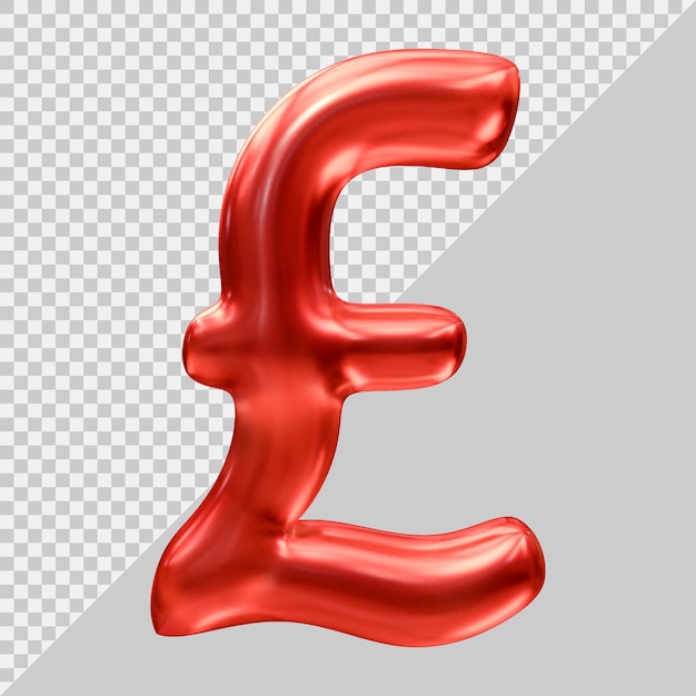 PSD icône de devise signe livre sterling britannique en rendu 3d