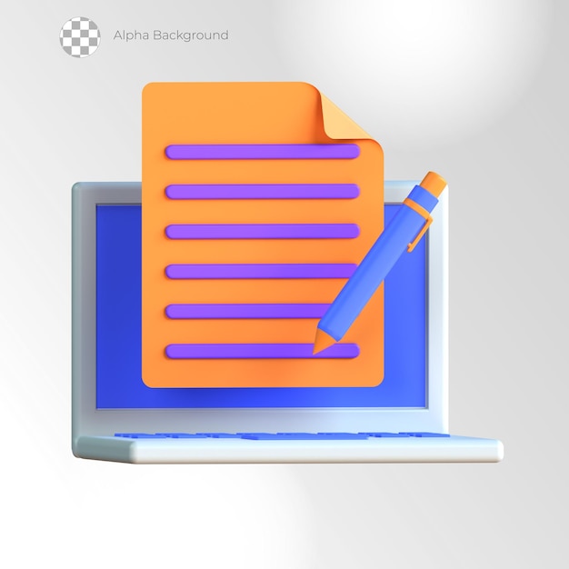Icone di marketing digitale 3D Contenuto pubblicitario di blog online