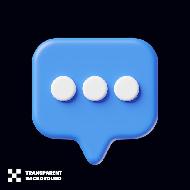 Icône de dialogue de bulle de parole dans le rendu 3D
